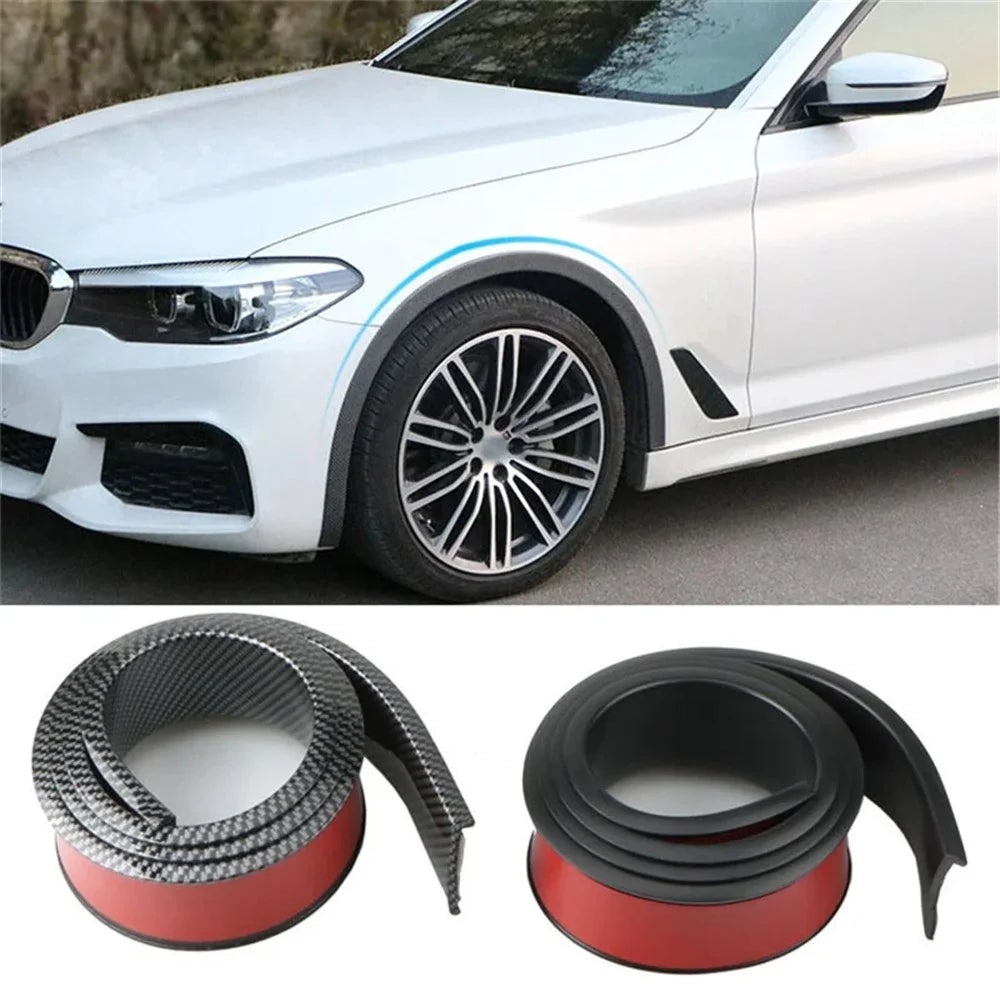 4.5cm Width Car Wheel Eyebrow Anti-Collision PVC Strip Wheel Arch Fender Trim Sticker, 1.5m - Carbon Fiber - 6