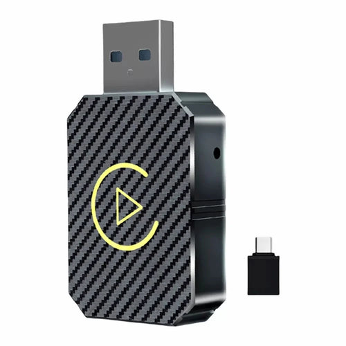 R5050 2 In 1 Wireless CarPlay Android Auto Adapter Carbon Fiber Texture WiFi Bluetooth-compatible 5.0 Smart Dongle - 1