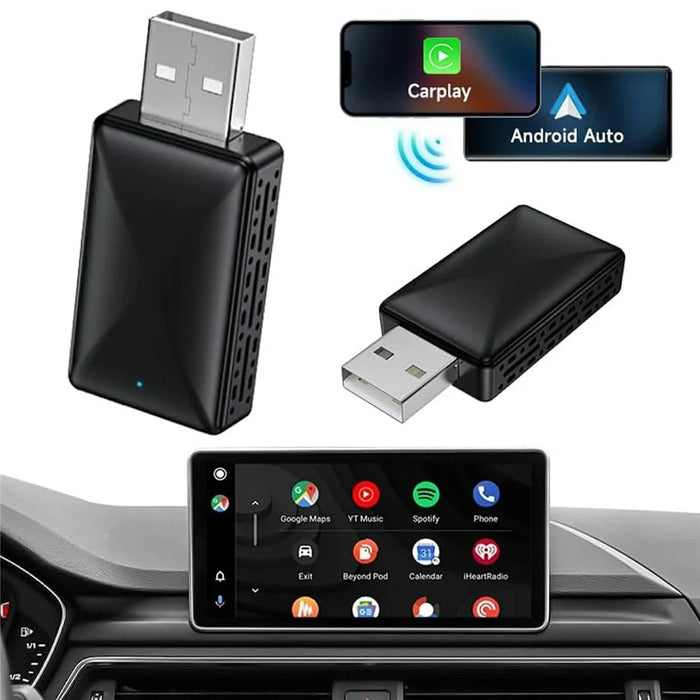 R5051 2 In 1 Android Auto CarPlay Adapter Bluetooth-Compatible / Wifi Smart Wireless USB Dongle with Type C Converter - 7