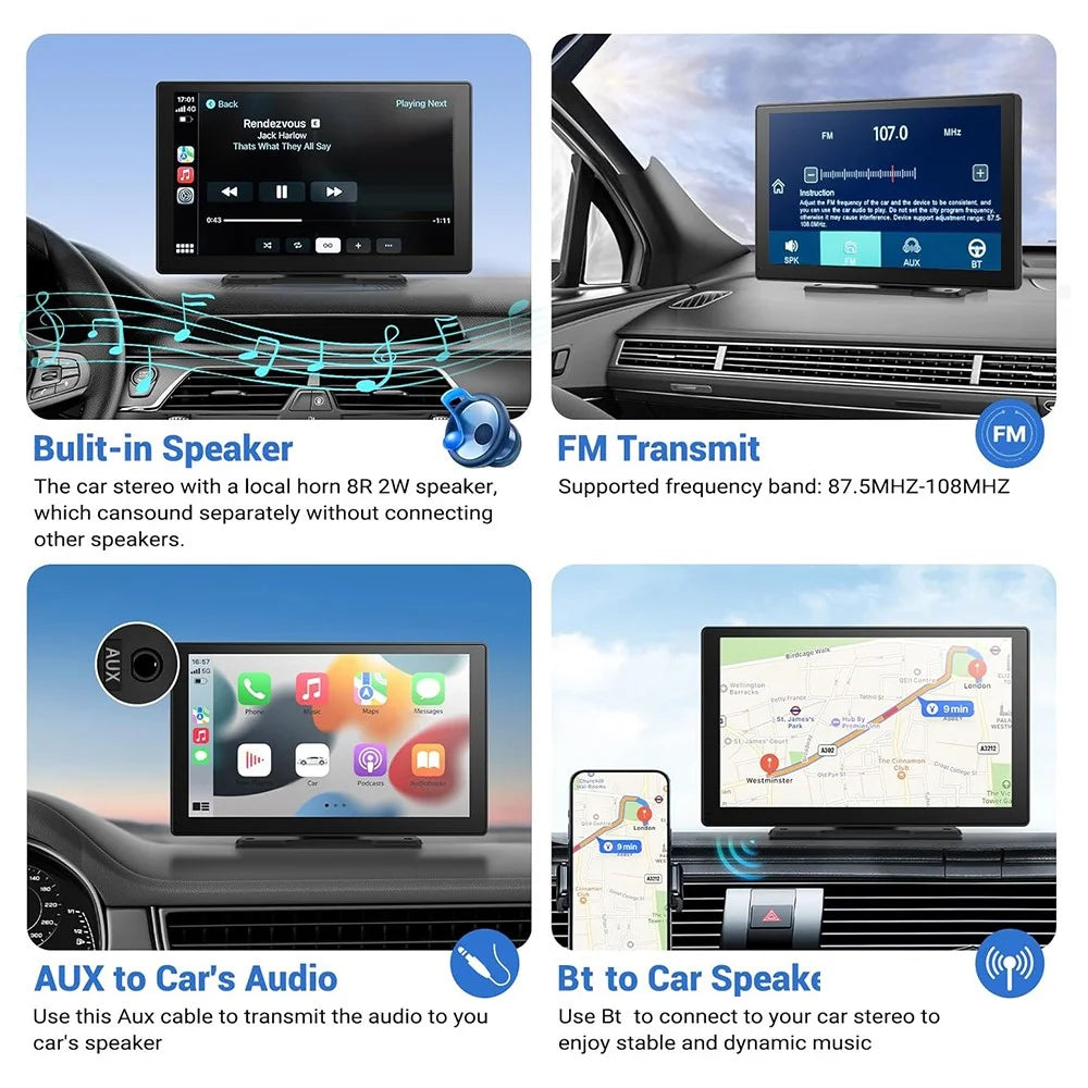 W519A 9 Inch Wireless Carplay Android Auto Touch Screen Car Multimedia Player with AHD Backup Camera - 7