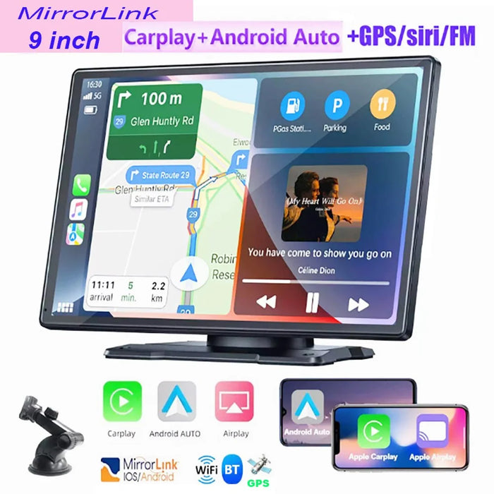 W519 9 Inch Wireless CarPlay Android Auto Screen Portable Car Stereo with GPS Navigation / AirPlay / Mirror Link - 2