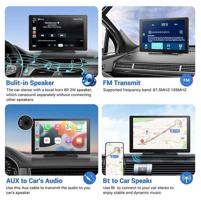 W519 9 Inch Wireless CarPlay Android Auto Screen Portable Car Stereo with GPS Navigation / AirPlay / Mirror Link - 6