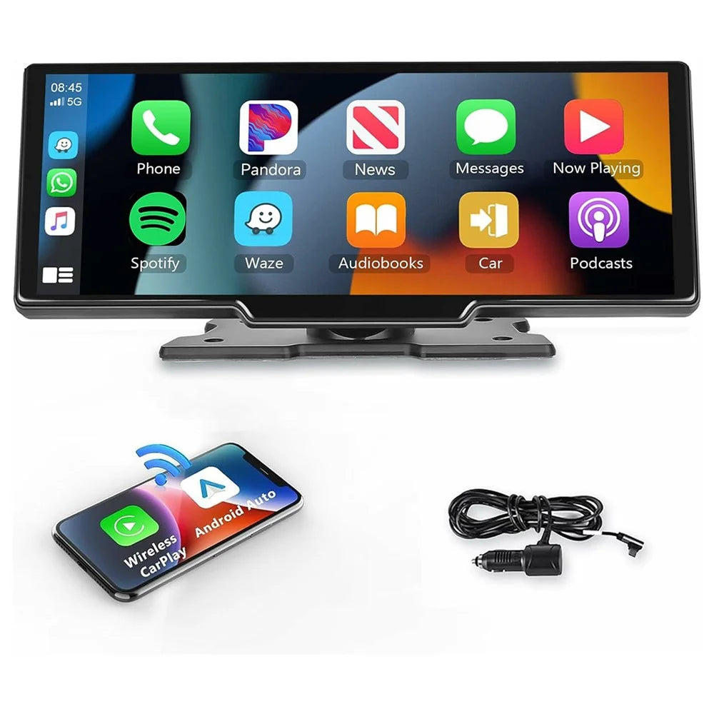 RH-W515B 10.26 Inch Portable Car Display Screen Wireless CarPlay Android Auto Touchscreen Car Monitor with 12-LED Rear Camera - 2