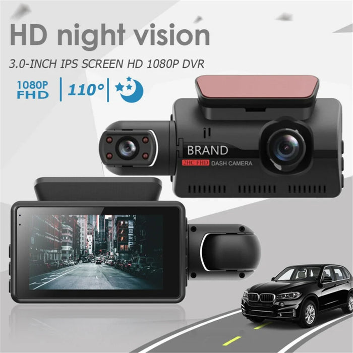 A68 3 inch 110 Degrees Car DVR 1080P HD Parking Monitoring Loop Recording Dash Cam Front Rear Dual Camera Driving Recorder - 4