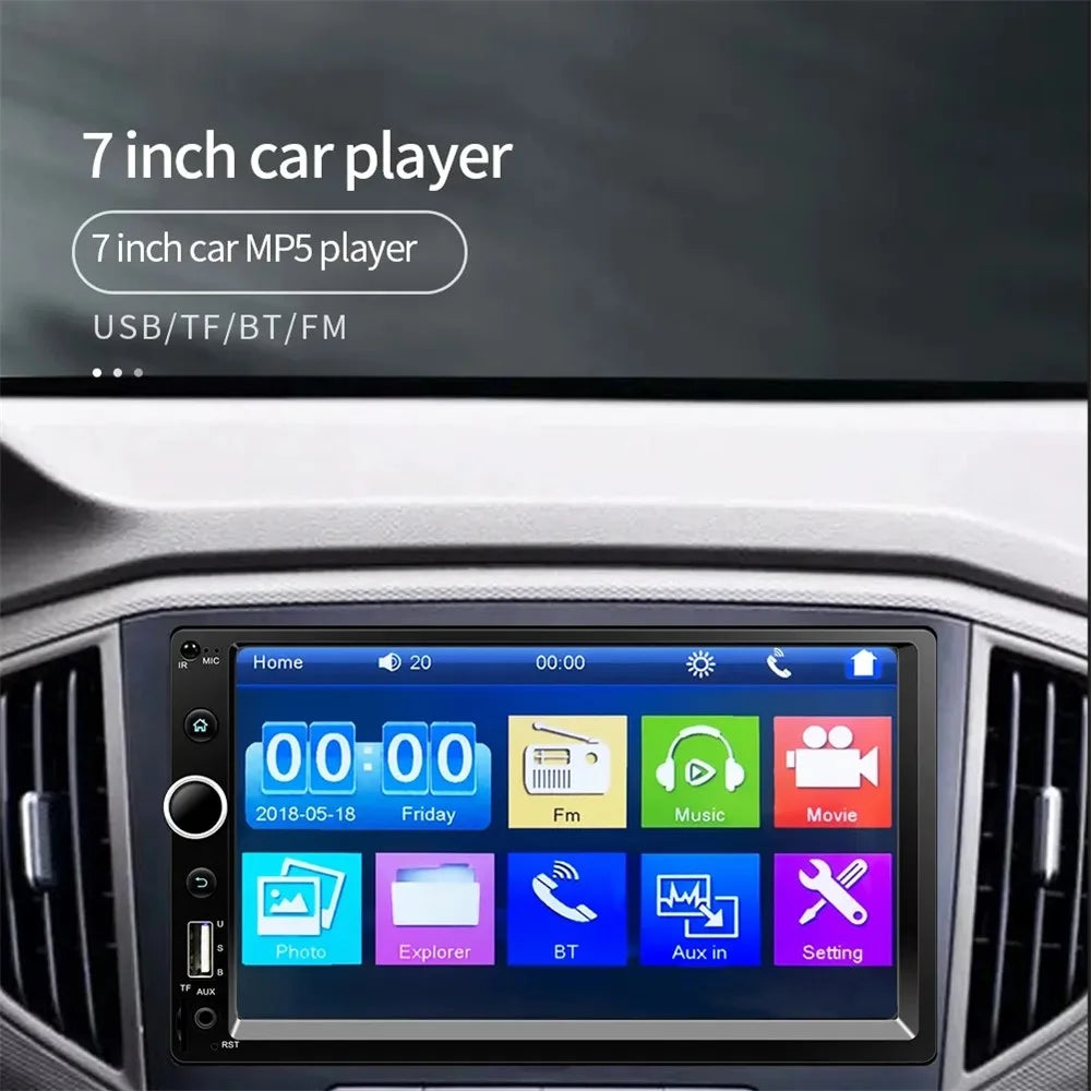 7520-1 7-inch Touch Screen Double Din Car Bluetooth-compatible MP5 Player Reverse Image FM Radio HD Video Audio Player - 2
