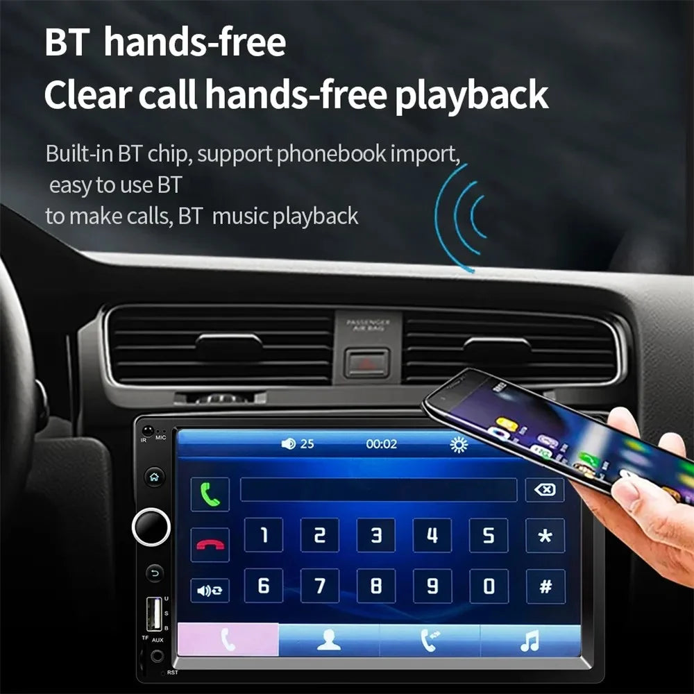 7520-1 7-inch Touch Screen Double Din Car Bluetooth-compatible MP5 Player Reverse Image FM Radio HD Video Audio Player - 6