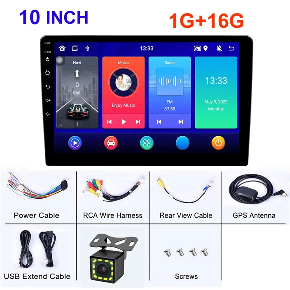 R-760A 10.1-inch Android GPS Navigator 1G+16GB HD IPS Screen Player + 12-Light Rear View Camera - 2