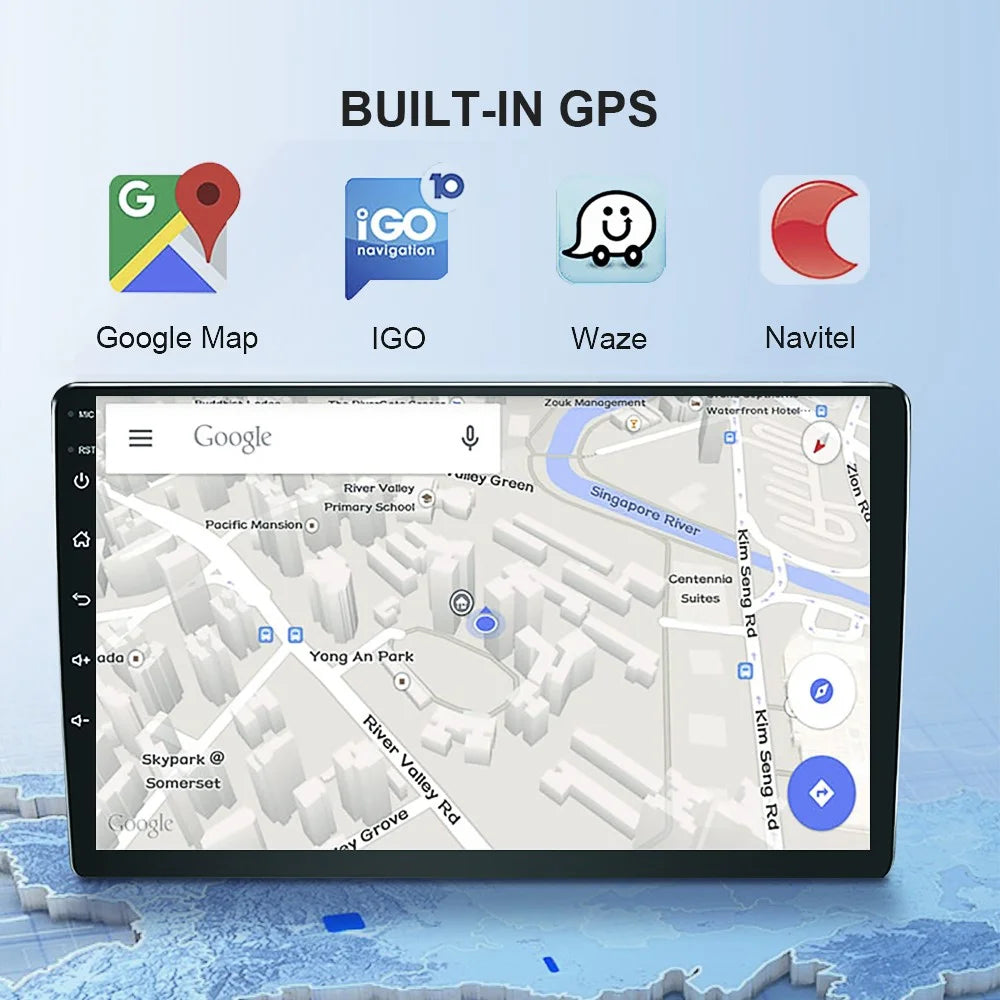 R-750A 9-inch HD IPS Screen GPS Navigator 1G+16GB Android Car Player with 12 LED Rear View Camera - 5
