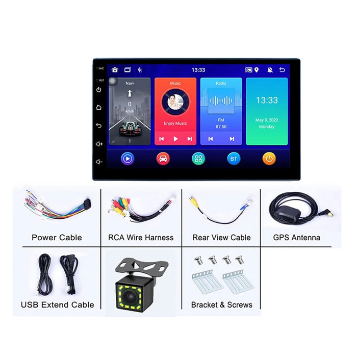 R-730A Car GPS Navigation DVD 1G+16GB 7 inch HD 1080P IPS Touchscreen Car GPS Navigator FM Radio with 12 LED Rear View Camera - 1