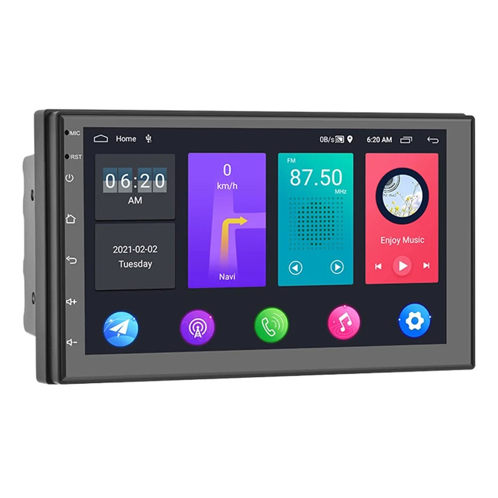 R-730 7 inch Android 11 Car Stereo with 1G+16GB GPS Navigation Touchscreen FM Radio with Dual USB Input - 1
