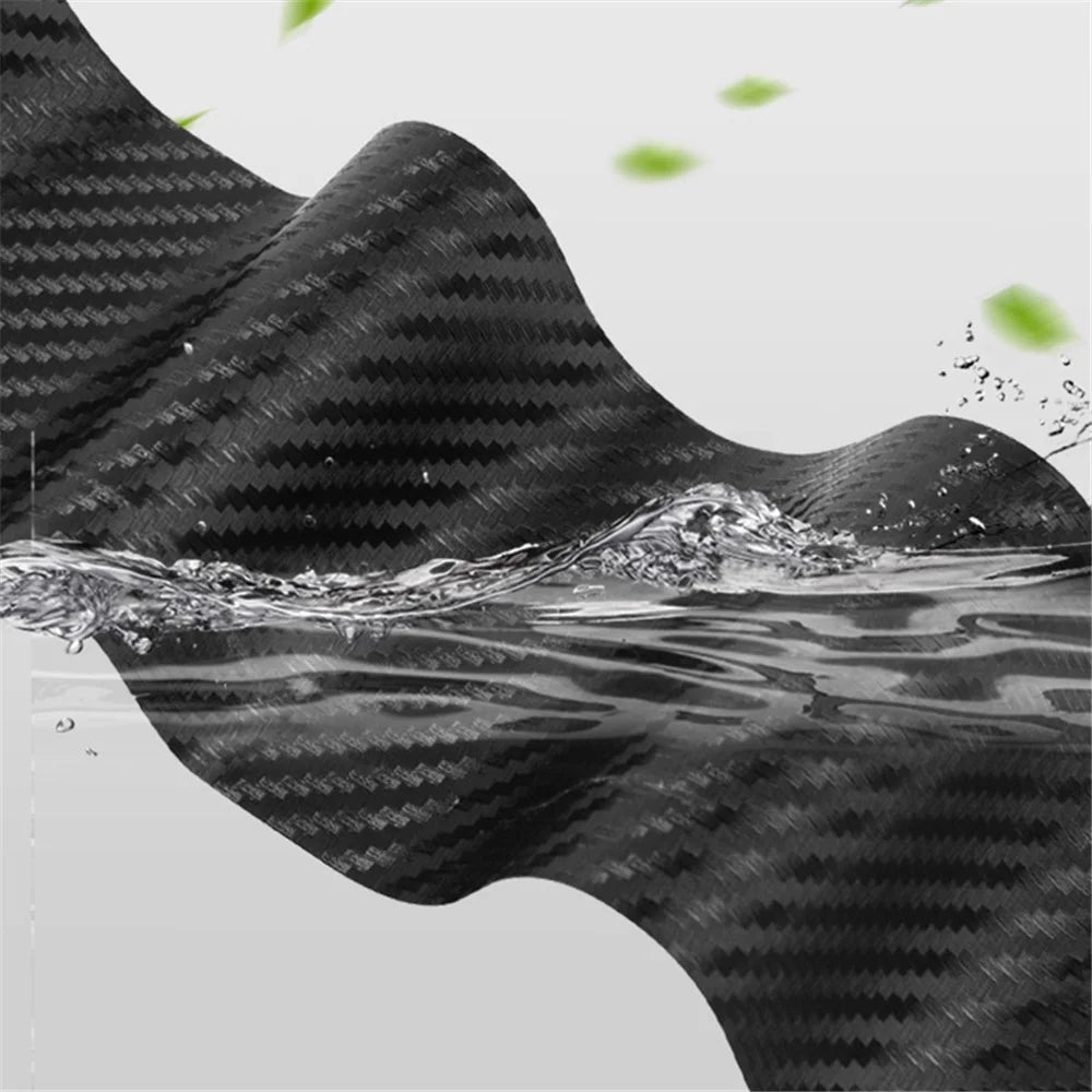 1304 4Pcs / Set Universal Car Door Sill Decorative Sticker Anti-scratch PVC Carbon Fiber Texture Decals - Black - 7