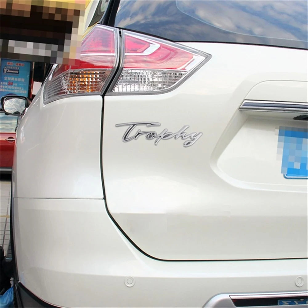 TROPHY Letter Aluminum Alloy Label Decor Self Adhesive Car Decal Sticker SUV Decoration - Silver - 4