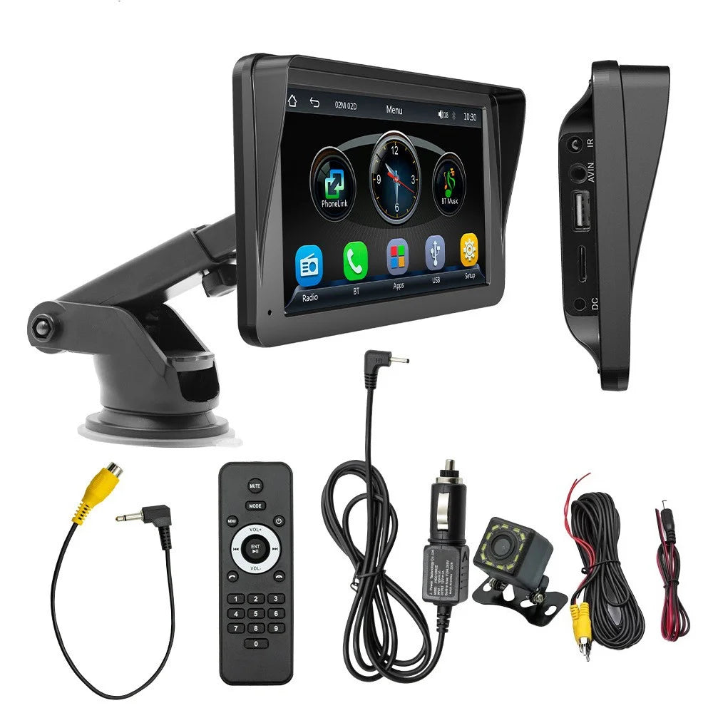 W505H 7-inch Bluetooth-compatible Car MP5 Player FM Radio Wireless CarPlay Reverse Image Display with 12 LED Camera - 1