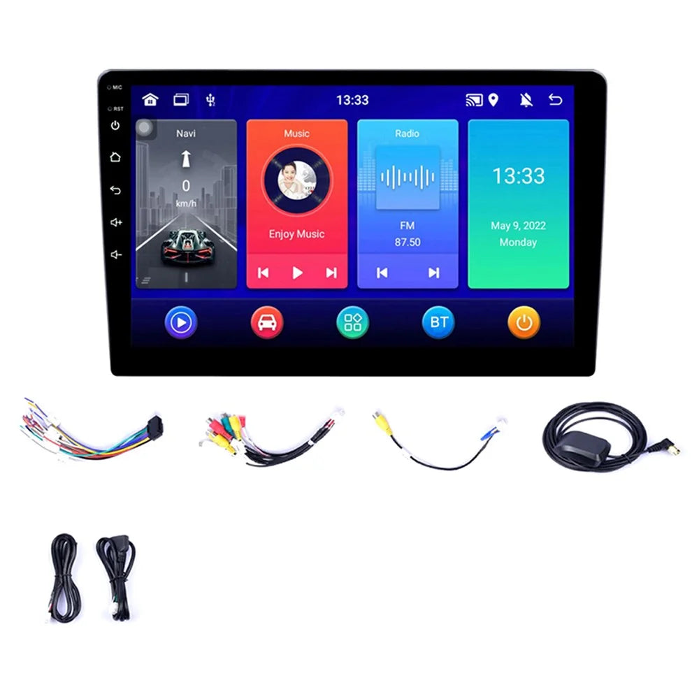 R-910D 1+32GB 10-inch Android 12 GPS Navigation Built-In WiFi Car Multimedia Player + 12-LED Rearview Camera - 1