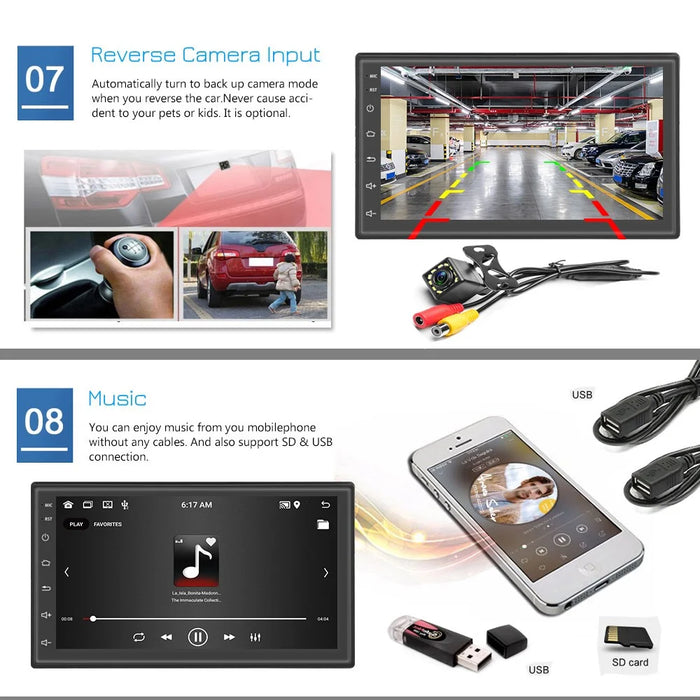 R-730C 1G+32GB Android 12 Car GPS Stereo 7 inch IPS 1080P Touch Screen Car Radio - 7