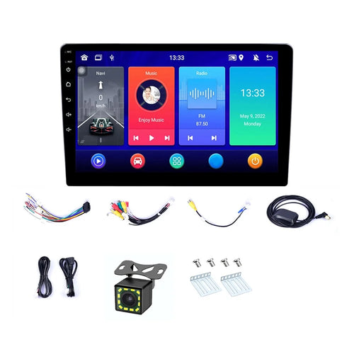 R-903B Android 12 Car GPS 1G+16GB 9 inch IPS Screen Car Stereo with 12LED Backup Camera - 1