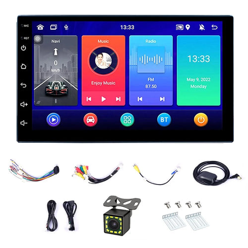 R-730F 7 inch Android 12 Car GPS Navigation 2G+16GB WIFI Car Stereo with 12LED Backup Camera - 1