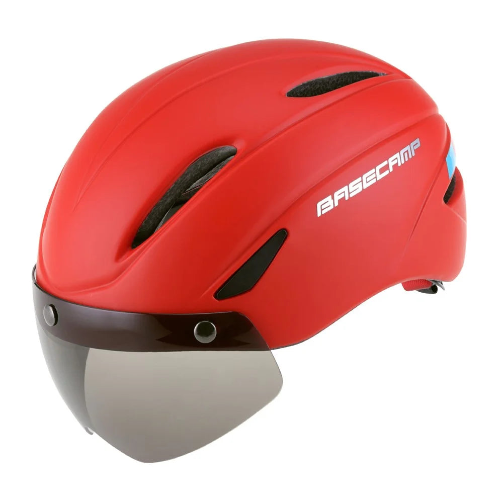 BACECAMP BC001 Cycling Safety Helmet with Integrated Goggles Motorcycle Helmet - Red - 1