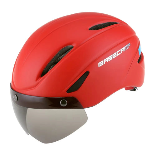 BACECAMP BC001 Cycling Safety Helmet with Integrated Goggles Motorcycle Helmet - Red - 1