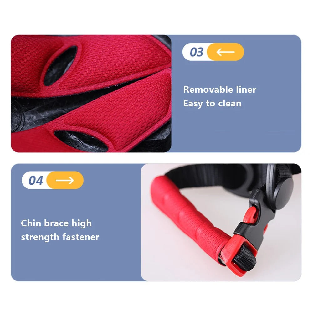 BACECAMP BC001 Cycling Safety Helmet with Integrated Goggles Motorcycle Helmet - Red - 7