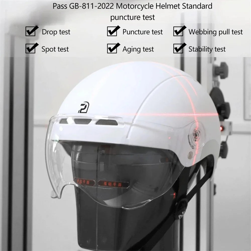 PEMILA V-08 T1 Bike Cycling Helmet Motorcycle Helmet with Clear Visor Panel, Size: L - Black - 2