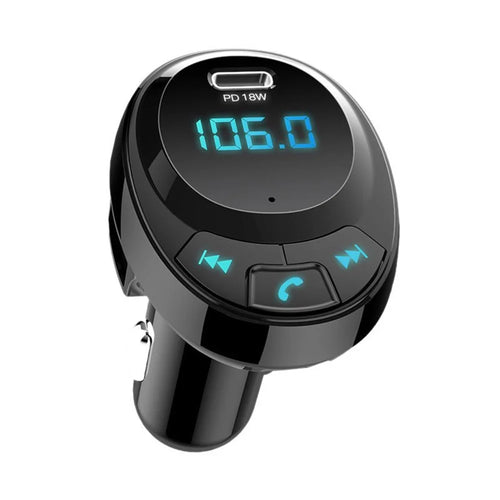 BT09 Bluetooth-compatible Multi-function PD 18W + Dual USB Quick Charge Car Charger FM Transmitter - 1