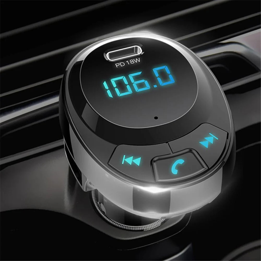 BT09 Bluetooth-compatible Multi-function PD 18W + Dual USB Quick Charge Car Charger FM Transmitter - 2