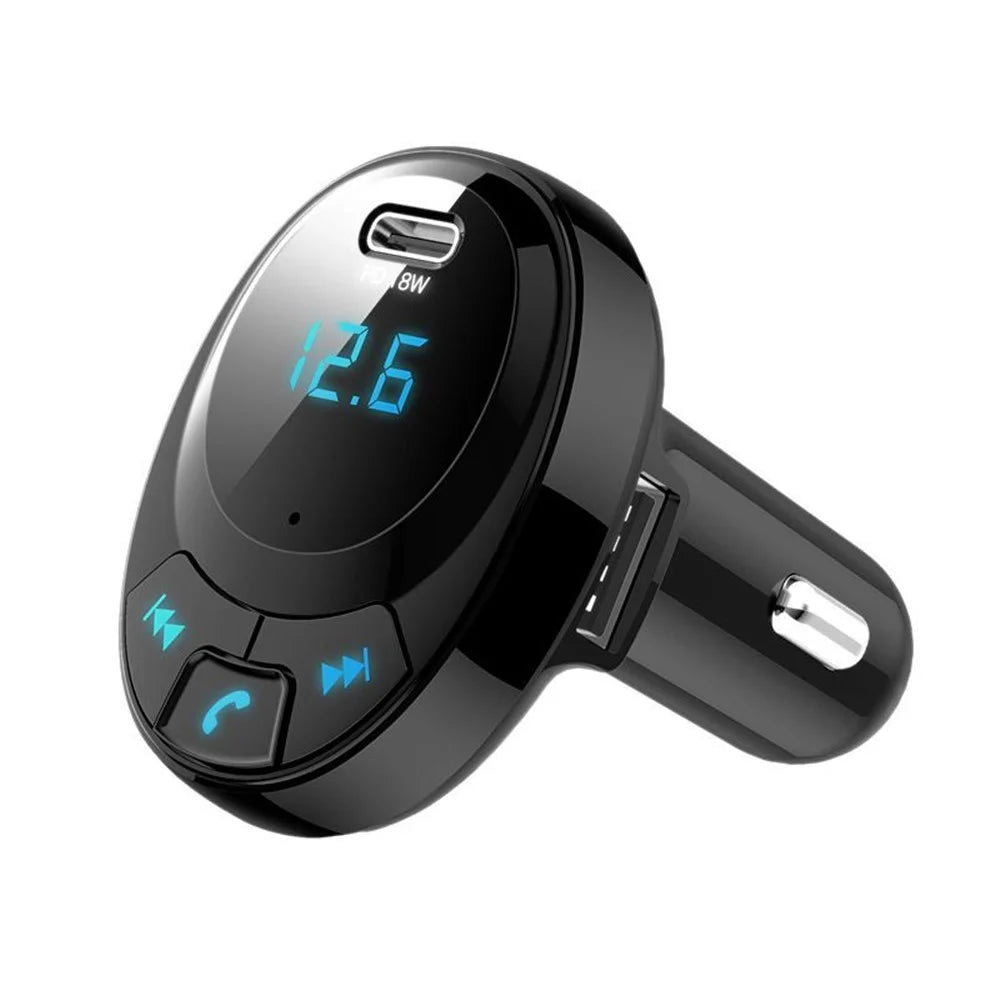 BT09 Bluetooth-compatible Multi-function PD 18W + Dual USB Quick Charge Car Charger FM Transmitter - 4