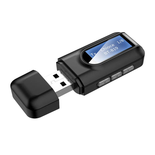 RT11 USB Audio Adapter 2-in-1 Bluetooth-compatible 5.0 Transmitter and Receiver with LCD Display - 1