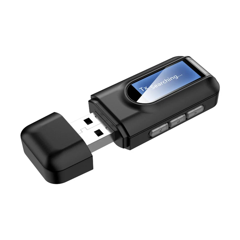 RT11 USB Audio Adapter 2-in-1 Bluetooth-compatible 5.0 Transmitter and Receiver with LCD Display - 5
