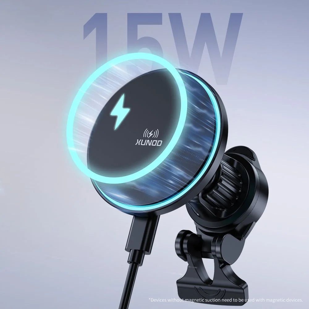 XUNDD XDCH-081 15W Magnetic Car Wireless Charging Phone Charger with Ambient Light - 6