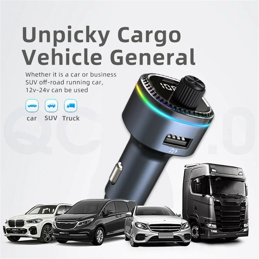 C58 Bluetooth-compatible Adapter FM Transmitter Car MP3 Music Player Type-C + USB Car Charger - 6