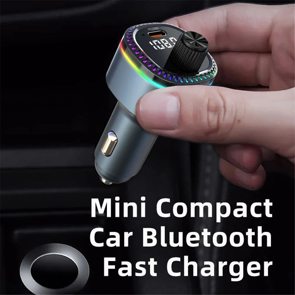 C58 Bluetooth-compatible Adapter FM Transmitter Car MP3 Music Player Type-C + USB Car Charger - 7