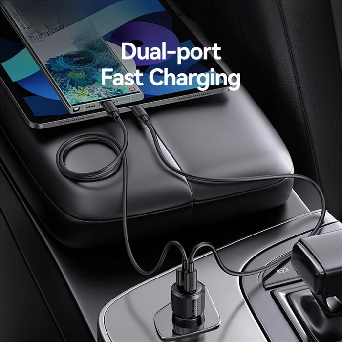 USAMS CC283 Car Charger 60W Dual Port USB-A + Type-C Fast Charging Cigarette Lighter Adapter - 3