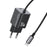 USAMS CC264 GaN Fast Charger Block 30W Dual Port Wall Charger with Type-C Cable, EU Plug - Black - 1