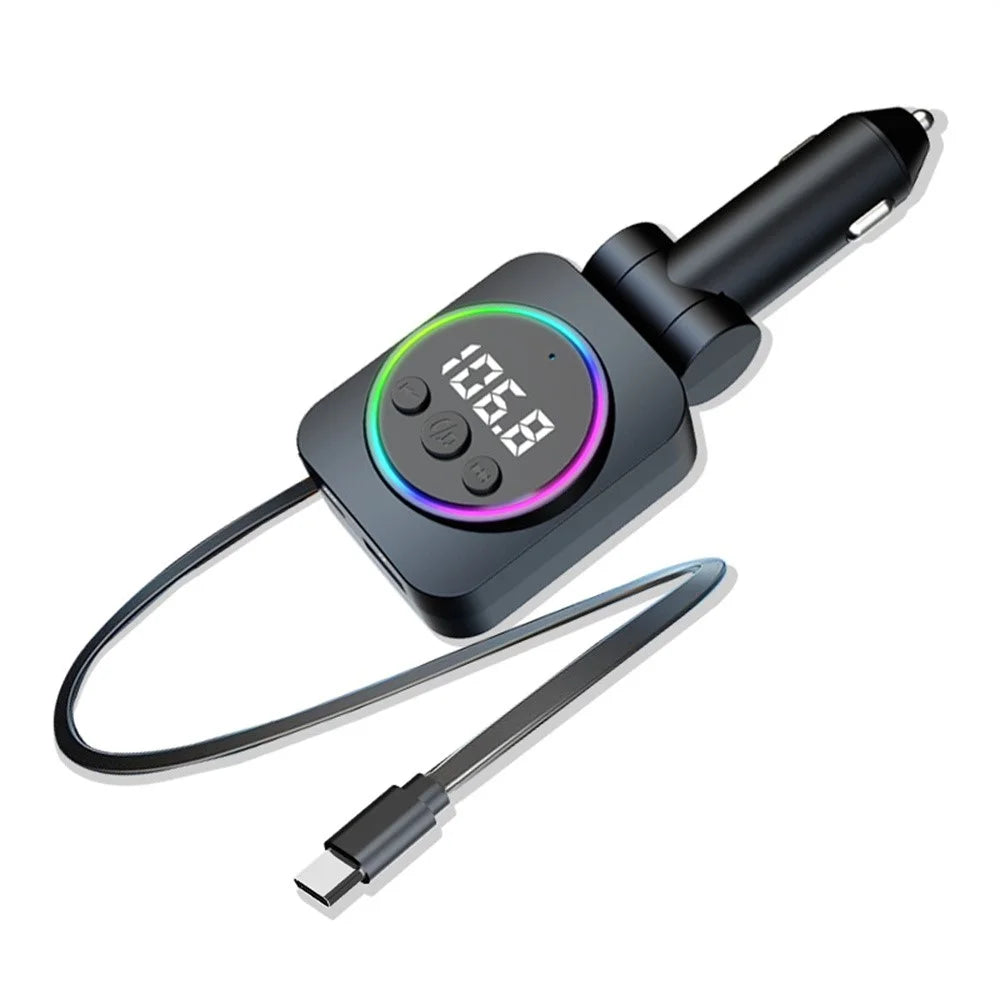 C76 PD 30W Car Charger with Retractable Cable  /  Cigarette Lighter Adapter  /  Bluetooth-compatible FM Transmitter - 1