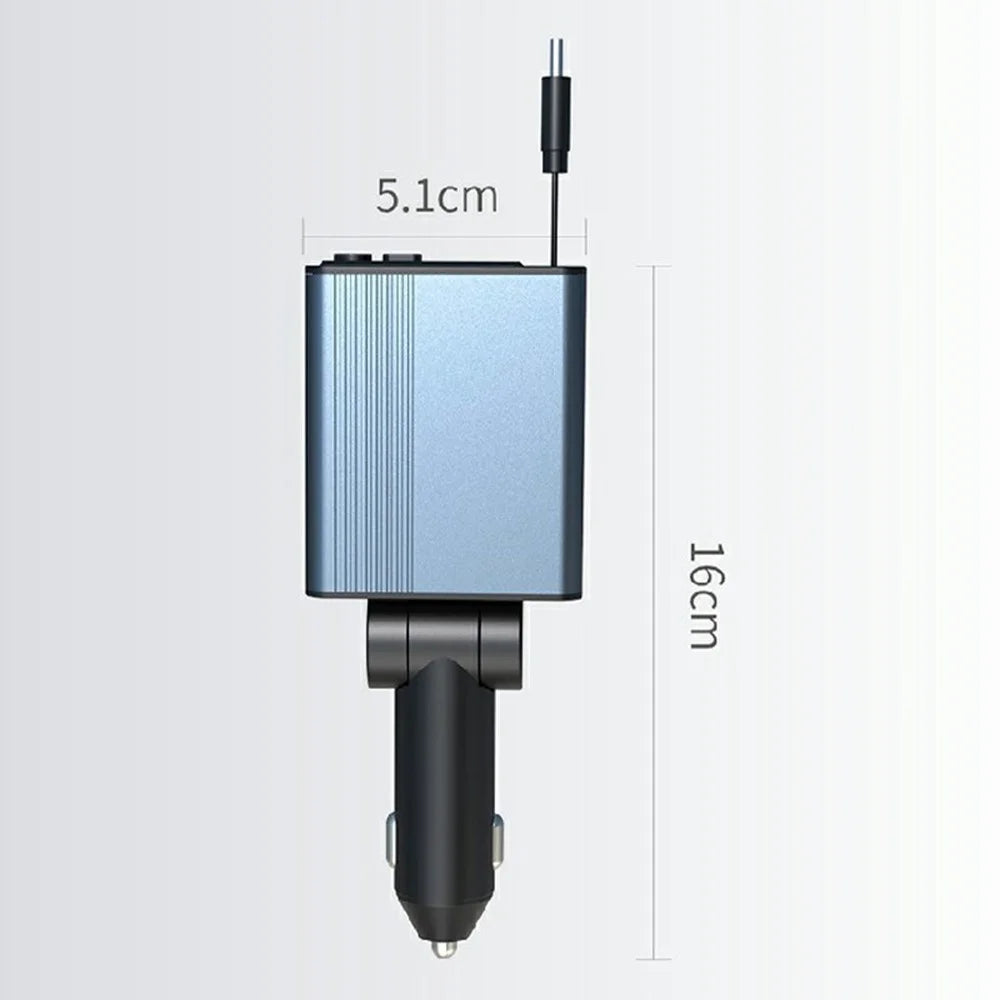 C77 Bluetooth-compatible Car Charger FM Transmitter Fast Charging Adapter with PD 30W Extendable Type-C Cable - 6