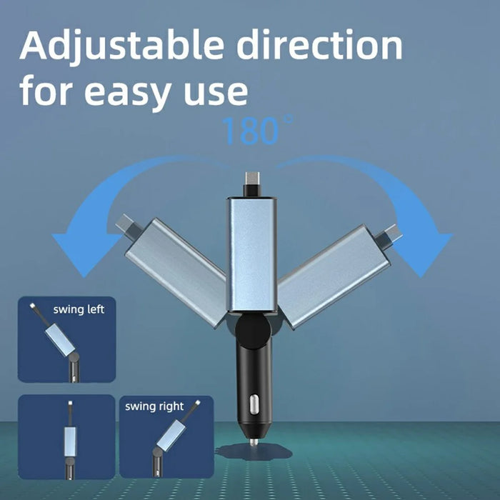 K39 Type-C PD 30W USB QC3.0 Car Charger Ambient Light Adapter with Extendable Cable - 3