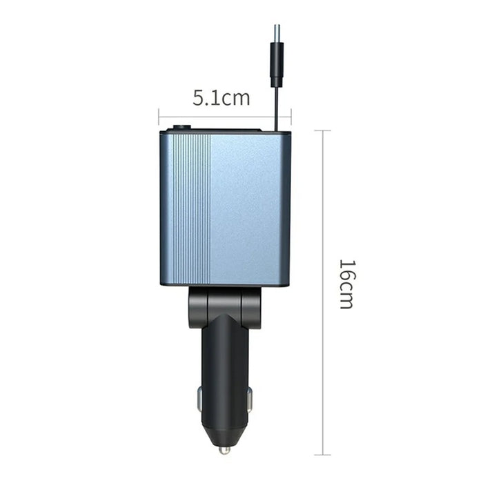 K39 Type-C PD 30W USB QC3.0 Car Charger Ambient Light Adapter with Extendable Cable - 6