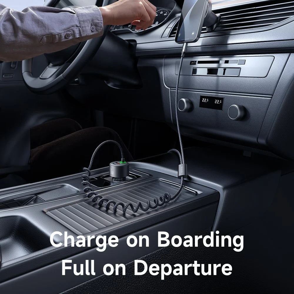 MCDODO CC-037 120W Dual Port Car Charger Fast Charging Spring Cable Charger with USB-C  /  iP Cables - 4