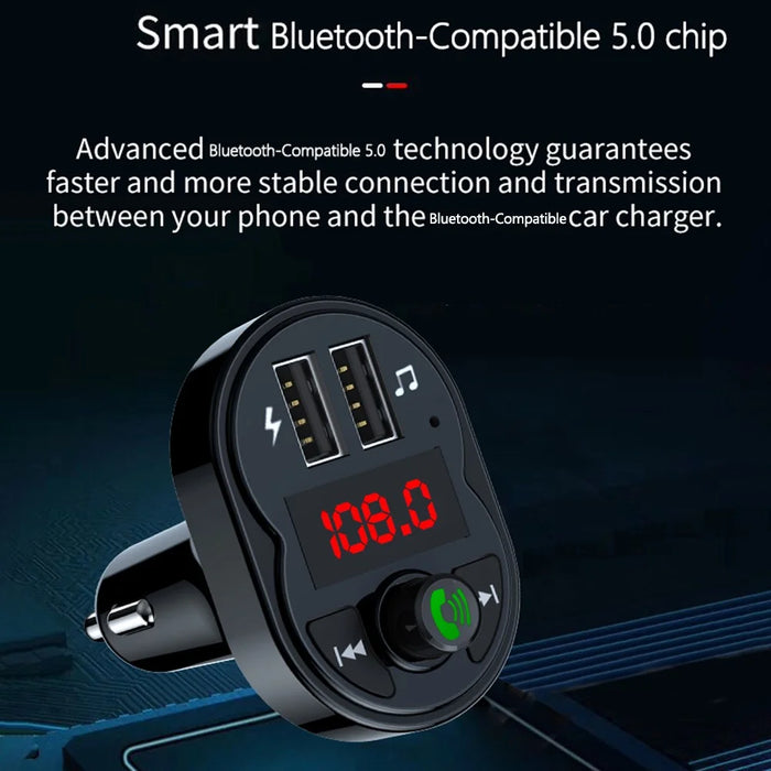 X1 3.1A USB Car Charger MP3 Player Bluetooth-Compatible Hands Free Calling FM Transmitter - 4