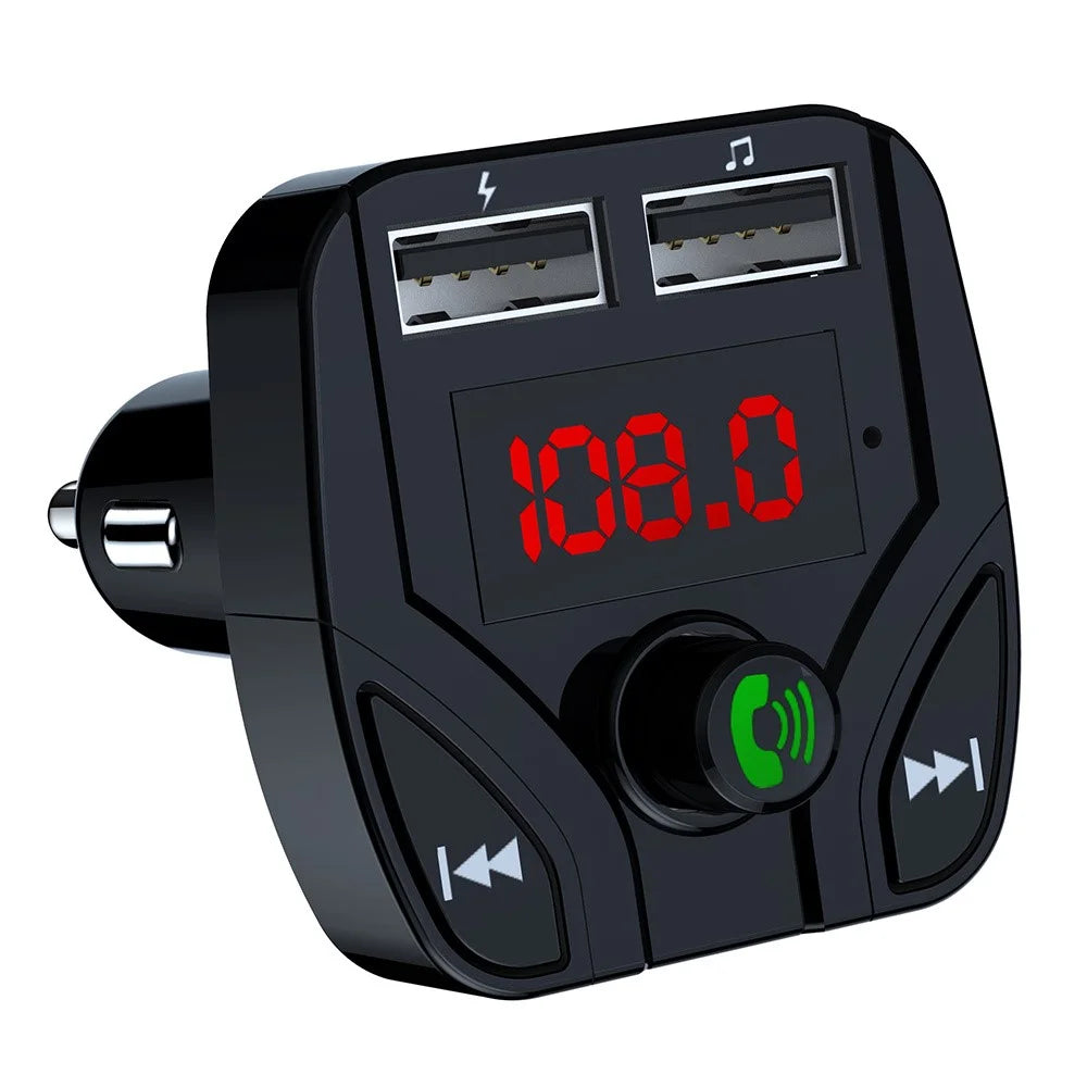 X2 Car MP3 Player Bluetooth-Compatible Hands Free Calling FM Transmitter with 3.1A USB Charging Port - 1