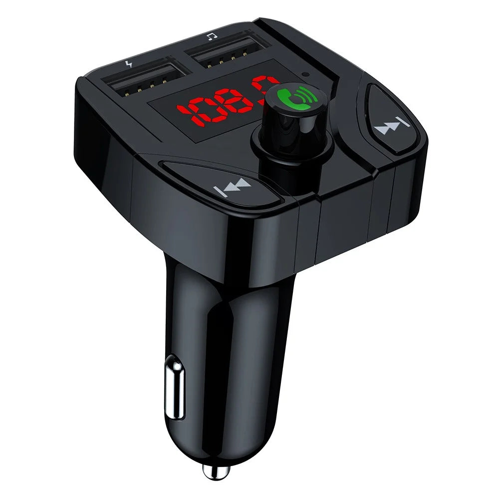 X2 Car MP3 Player Bluetooth-Compatible Hands Free Calling FM Transmitter with 3.1A USB Charging Port - 2