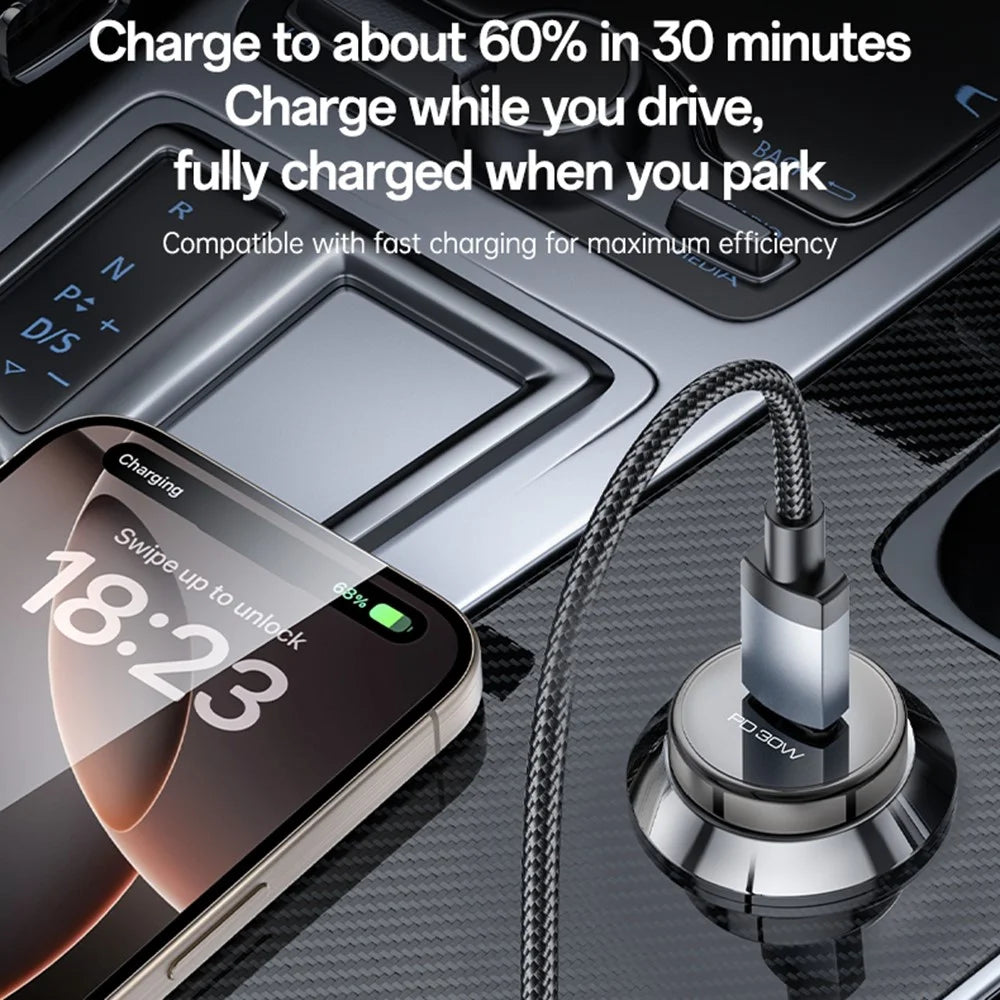 YESIDO Y74 Car Charger 30W Fast Charging Single USB-C Port Cigarette Lighter Power Adapter - 5