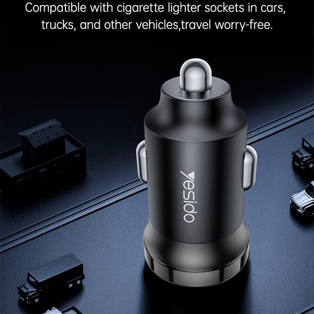 YESIDO Y74 Car Charger 30W Fast Charging Single USB-C Port Cigarette Lighter Power Adapter - 6