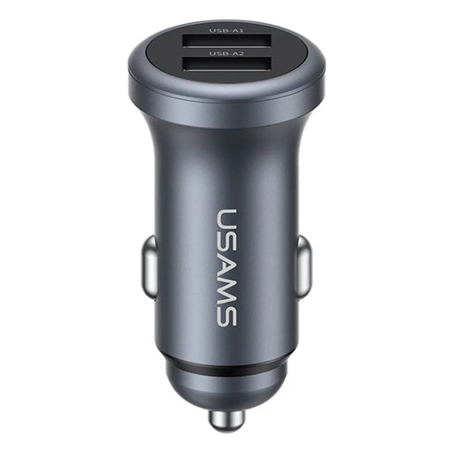 USAMS CC320 Car Charger Dual USB 2.4A Aluminum Alloy Mini Cigarette Lighter Charger for Vehicle - 1