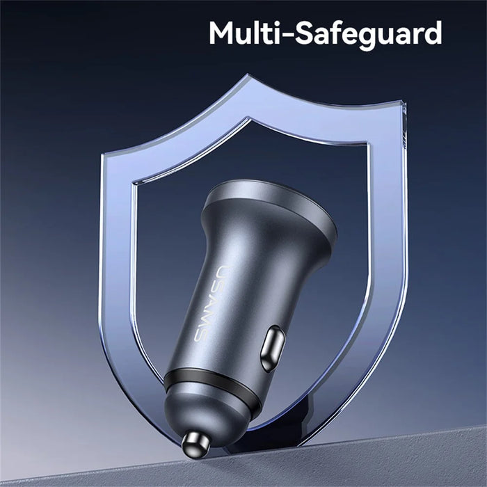 USAMS CC320 Car Charger Dual USB 2.4A Aluminum Alloy Mini Cigarette Lighter Charger for Vehicle - 6