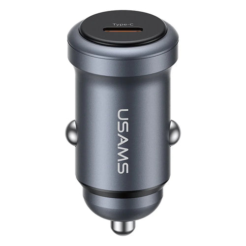 USAMS CC321 Car Charger PD 30W Fast Charging Single Port Aluminum Alloy Mini Cigarette Lighter Charger for Vehicle - 1