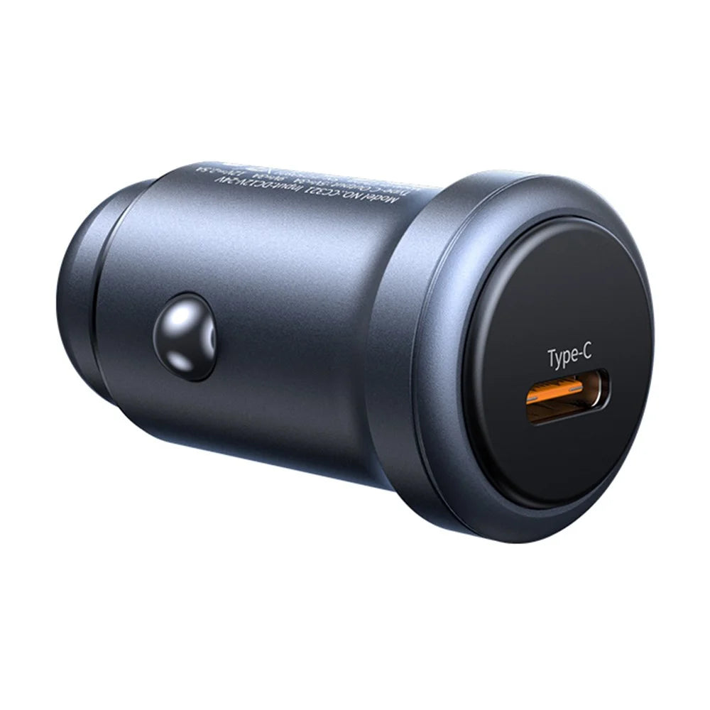 USAMS CC321 Car Charger PD 30W Fast Charging Single Port Aluminum Alloy Mini Cigarette Lighter Charger for Vehicle - 2
