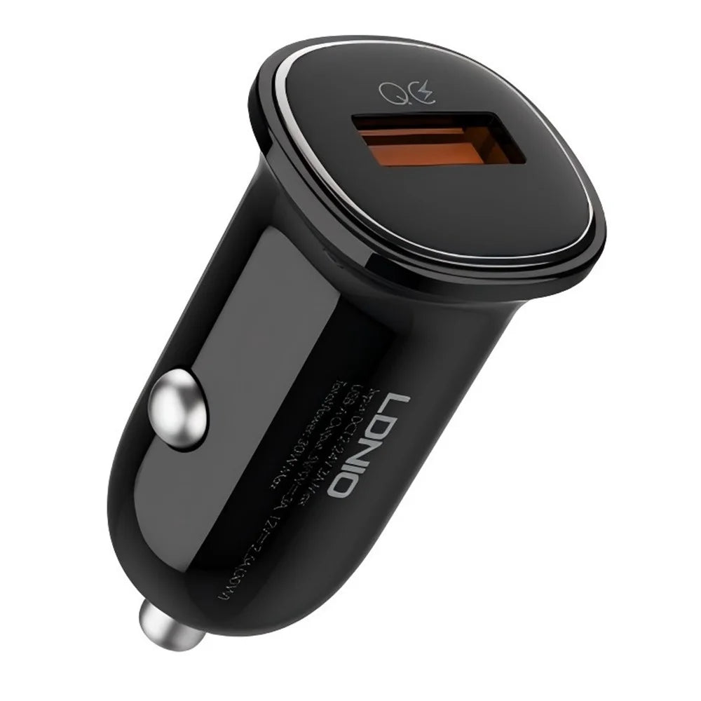 LDNIO C105 30W Car Charger Single Port USB-A QC3.0 Fast Charging Compact Mini Car Adapter for Phone - Black - 1